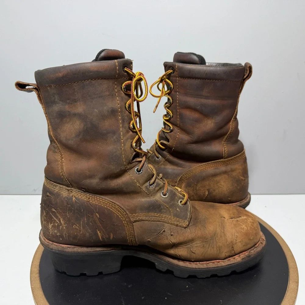Red Wing Shoes 4420 Men 11.5 D Steel‎ Toe Work Boots Brown Leather Vibram